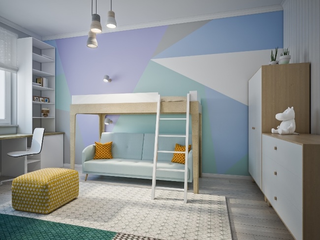 Квартира в скандинавском стиле для молодой пары с ребенком